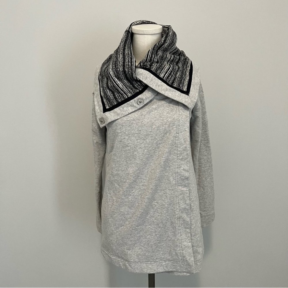 Lululemon Savasana Wrap Sweater Coal Strata Stripe - Picture 6 of 16